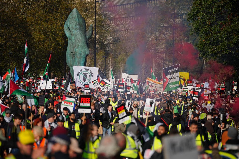 <p>A pro-Palestinian march in London</p>