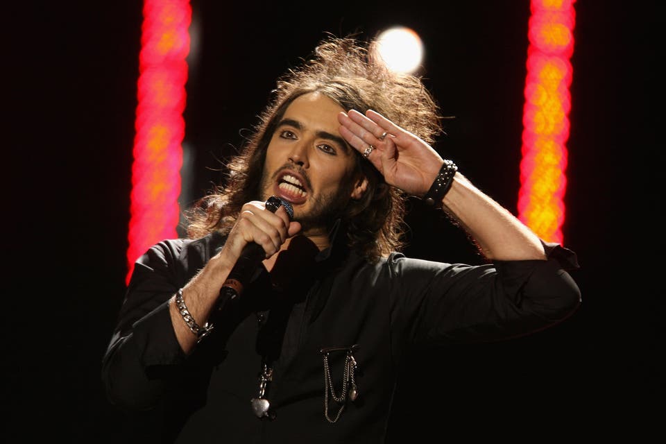 <p>Russell Brand on stage in 2007</p>